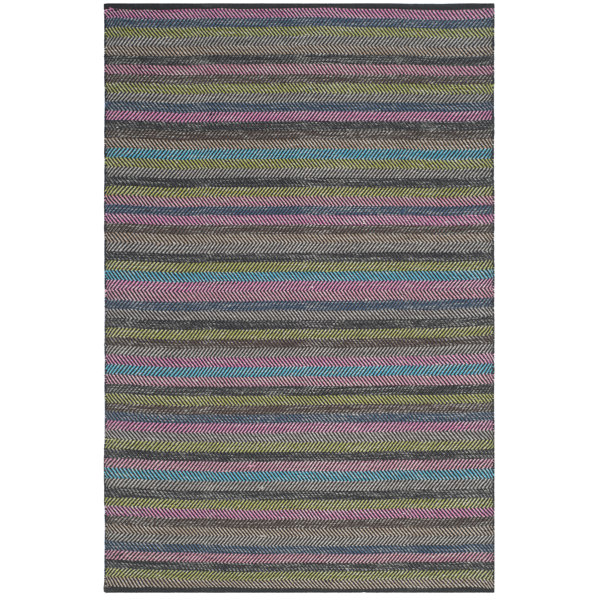 Harriet Bee Sasser Flatweave Cotton Purple/Gray/Green Rug & Reviews